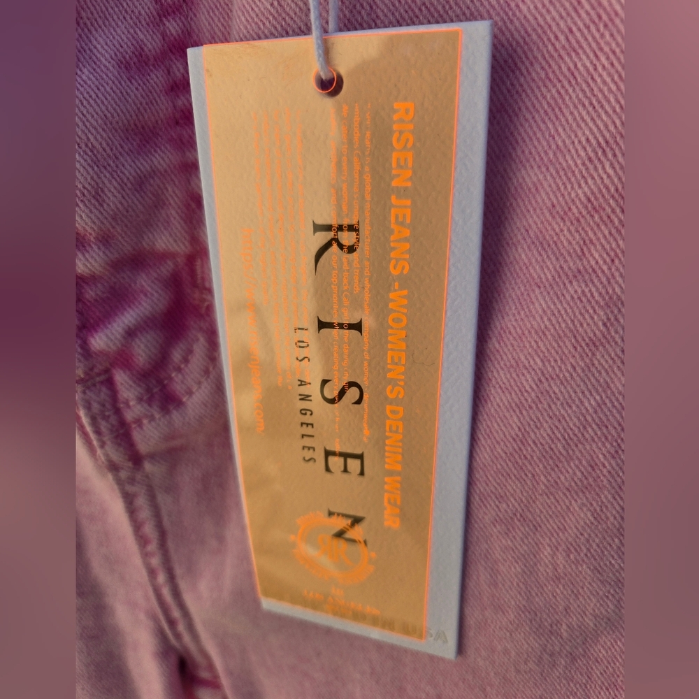 7. NWT Risen High-Rise Straight Jeans in Pink Mineral Wash Size 13/31 - Picture 2 of 7